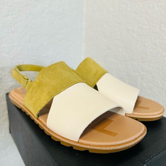 SOREL Ella II Slingback Leather Sandal, Comfort Shoe Olive Beige Size 10.5, NWT - Picture 3 of 16